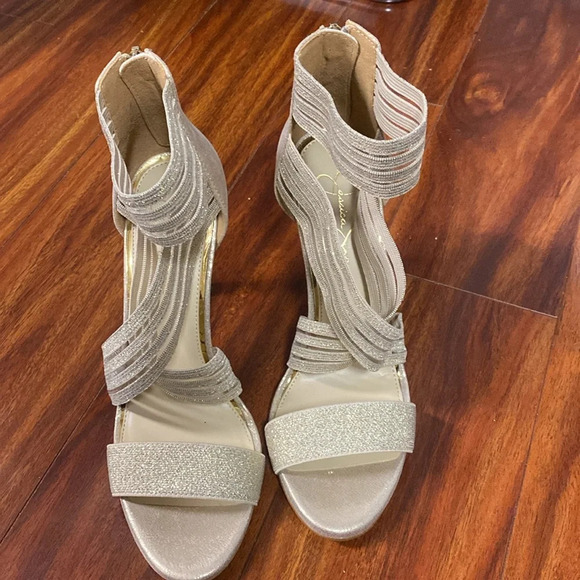Jessica Simpson Sparkle heels with zipper at the back size 8.5 M / 39 - Picture 7 of 9